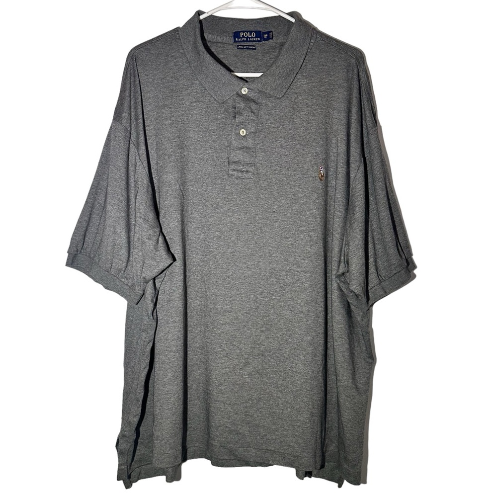 Polo Ralph Lauren Mens Pima Soft Touch Polo Shirt Heather Gray Flesh Pony 3XB